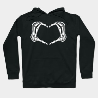 Skeleton Hands forming Heart I love Halloween Hoodie